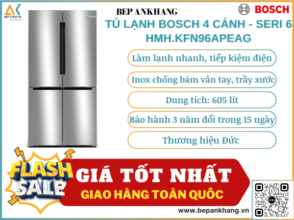 Tủ lạnh bosch 4 cánh serie 6 KFN96APEAG - Thương hiệu Đức